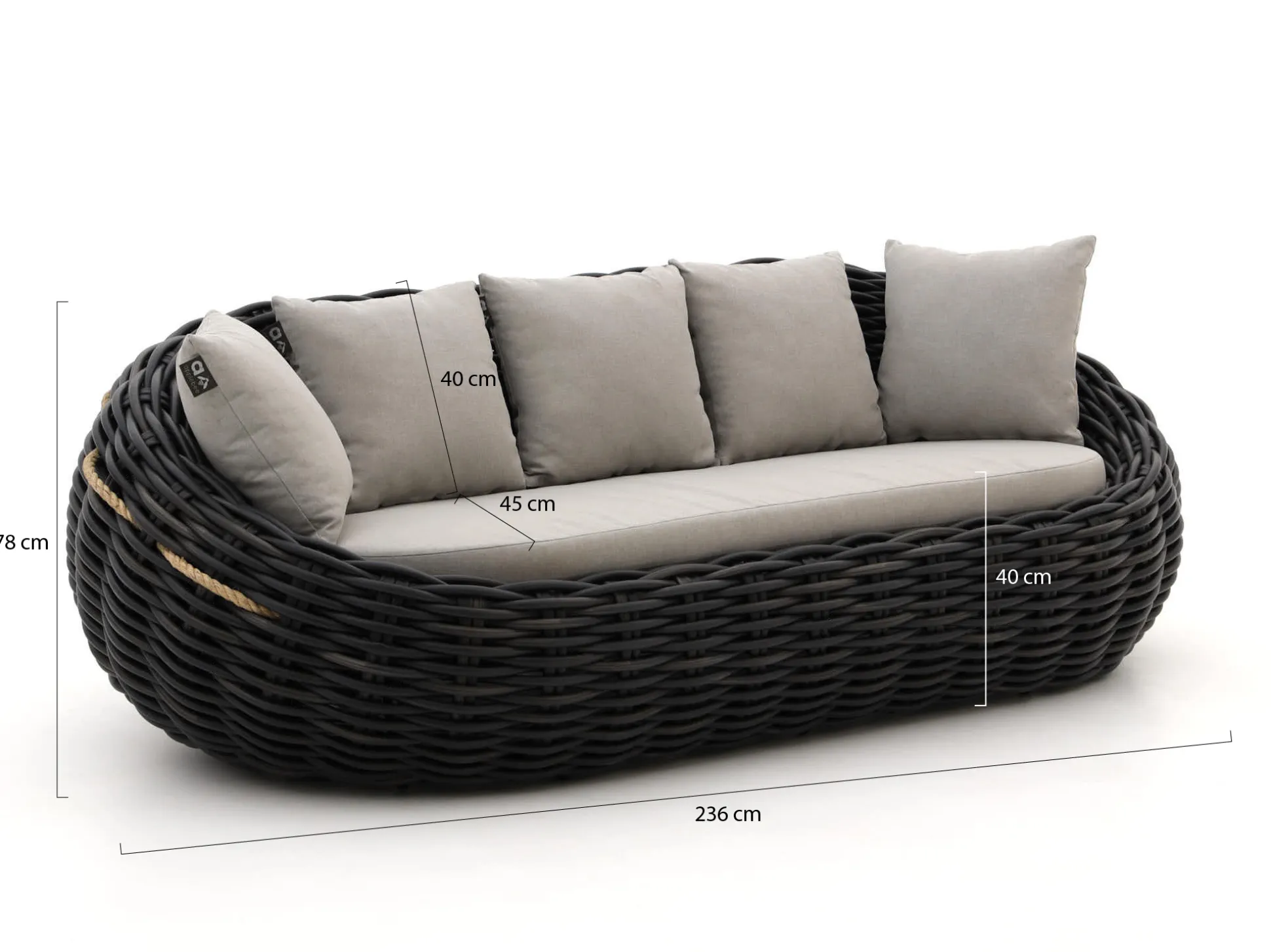 Apple Bee Cocoon lounge tuinbank 3-zits 236cm