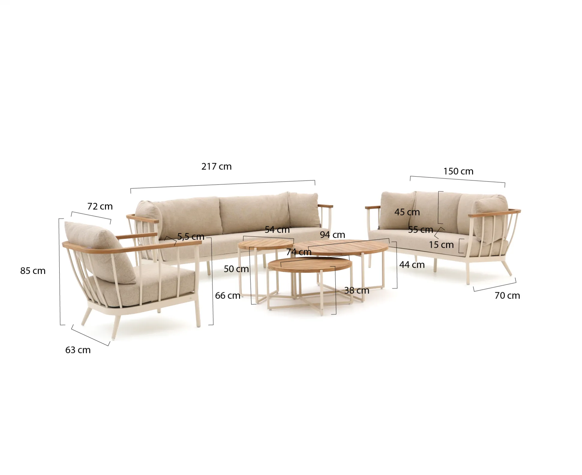 Apple Bee Condor stoel-bank loungeset 6-delig 6-zits