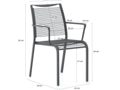 Apple Bee Hawaii/Menzano 220cm dining tuinset 7-delig stapelbaar