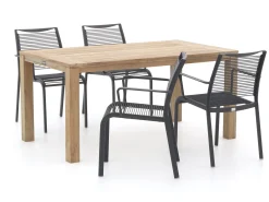 Apple Bee Hawaii/ROUGH-S 160cm dining tuinset 5-delig stapelbaar
