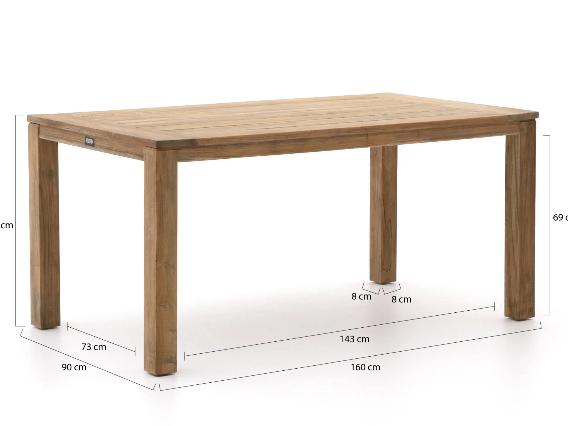 Apple Bee Hawaii/ROUGH-S 160cm dining tuinset 5-delig stapelbaar