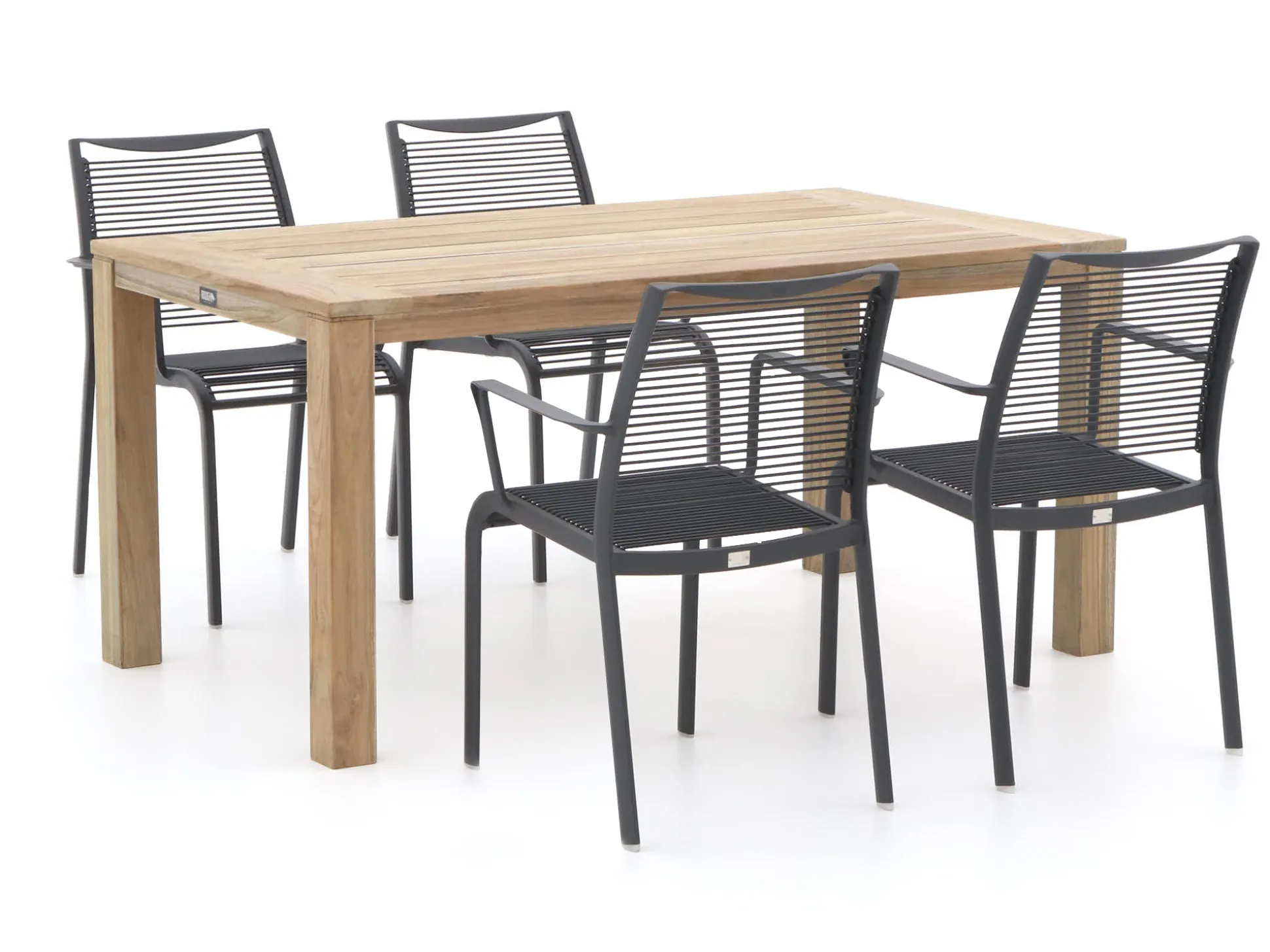 Apple Bee Hawaii/ROUGH-S 160cm dining tuinset 5-delig stapelbaar
