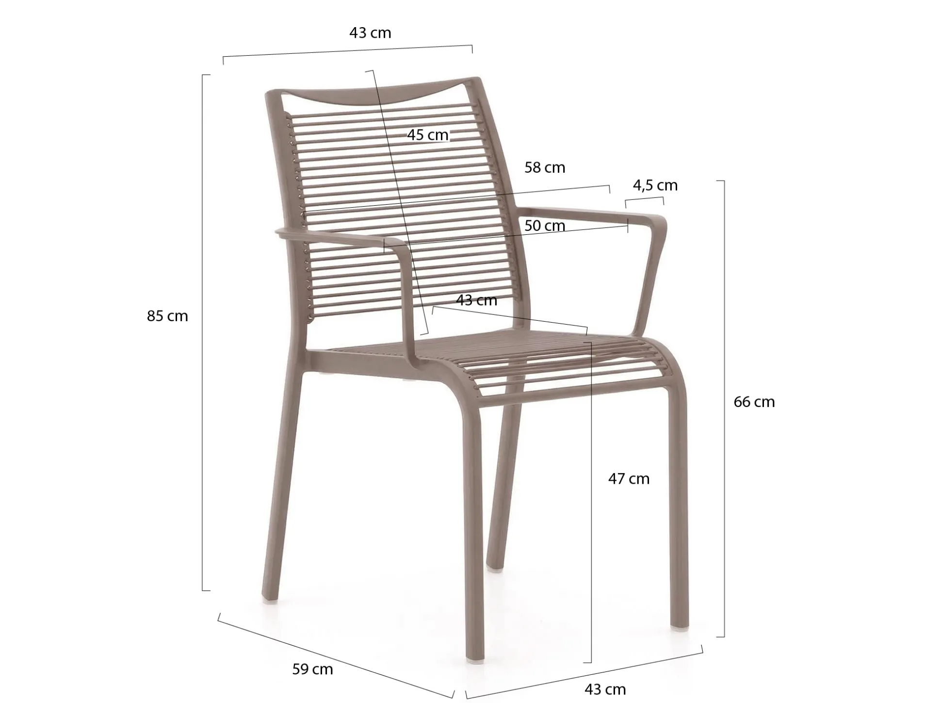 Apple Bee Hawaii/ROUGH-S 220cm dining tuinset 7-delig stapelbaar