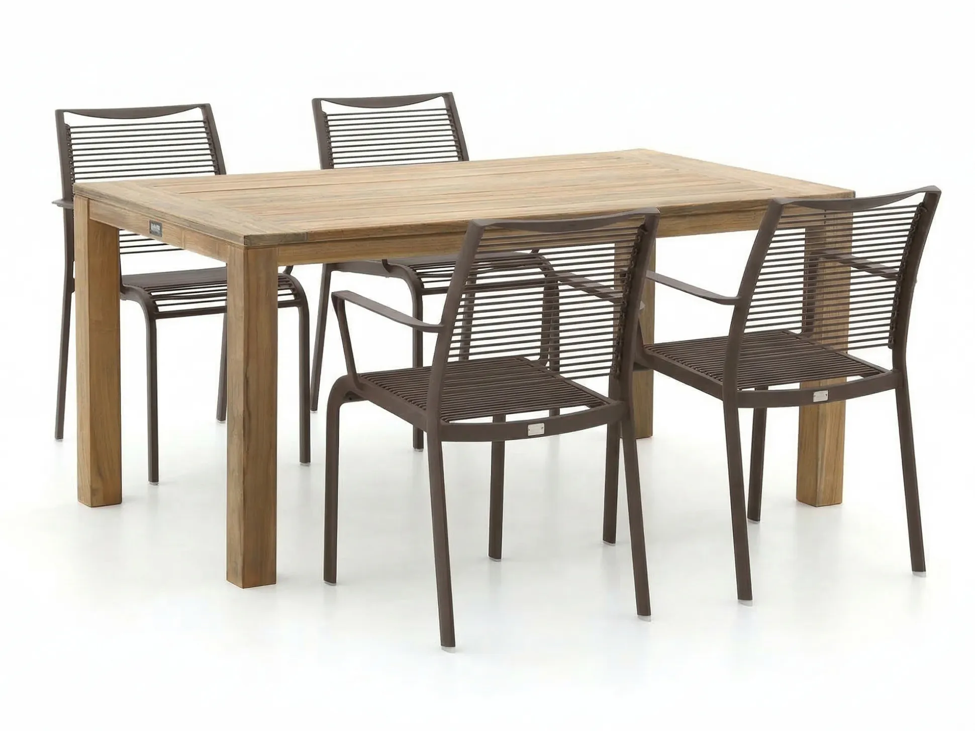 Apple Bee Hawaii/ROUGH-S 160cm dining tuinset 5-delig stapelbaar