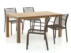 Apple Bee Hawaii/ROUGH-S 160cm dining tuinset 5-delig stapelbaar