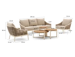 Apple Bee Milou/Monaco stoel-bank loungeset 6-delig 5-zits