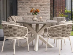 Apple Bee Pine Key/ROUGH-Y ø120cm dining tuinset 5-delig