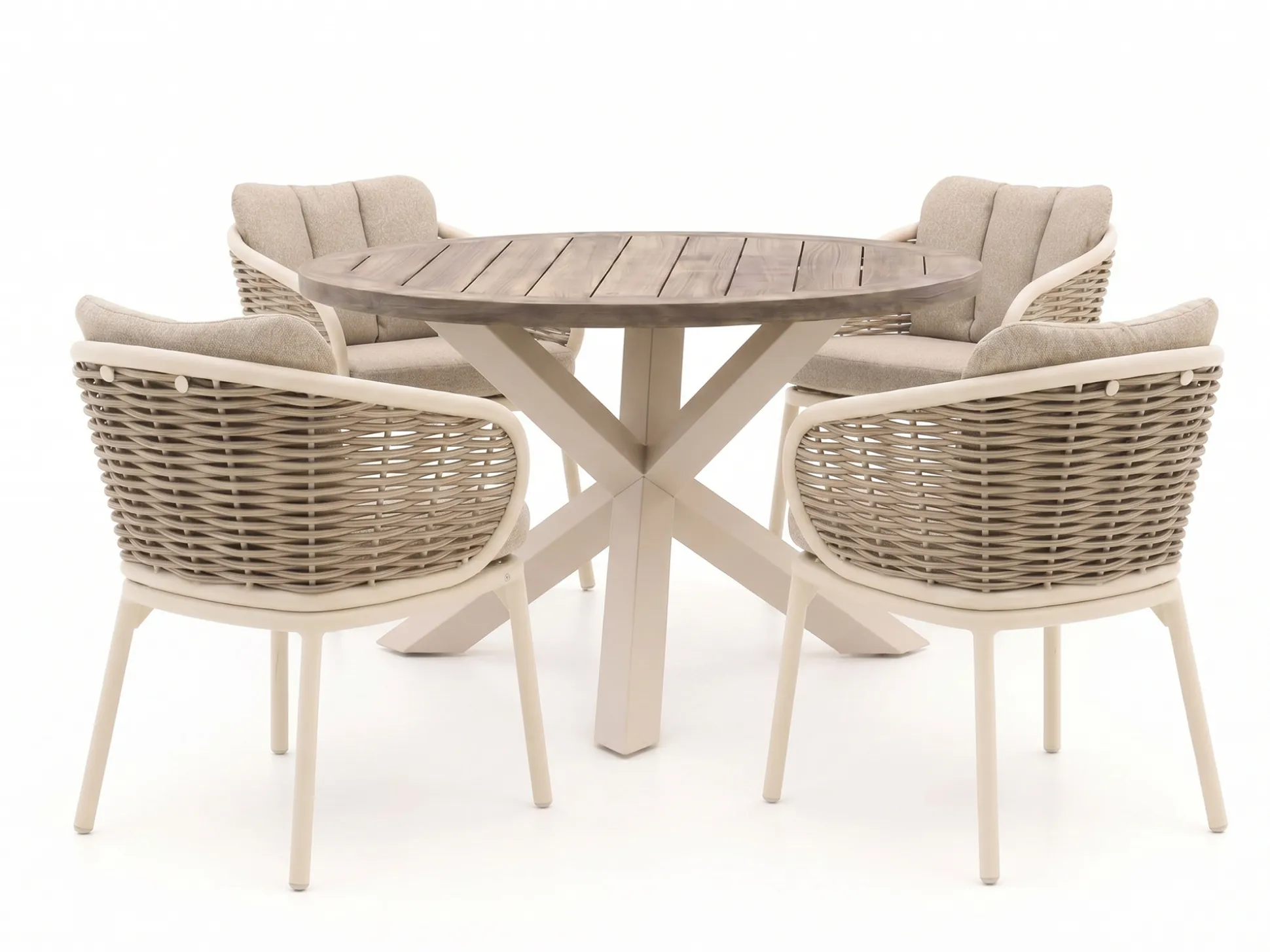 Apple Bee Pine Key/ROUGH-Y ø120cm dining tuinset 5-delig