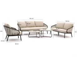 Apple Bee Pine Key stoel-bank loungeset 5-delig 6-zits