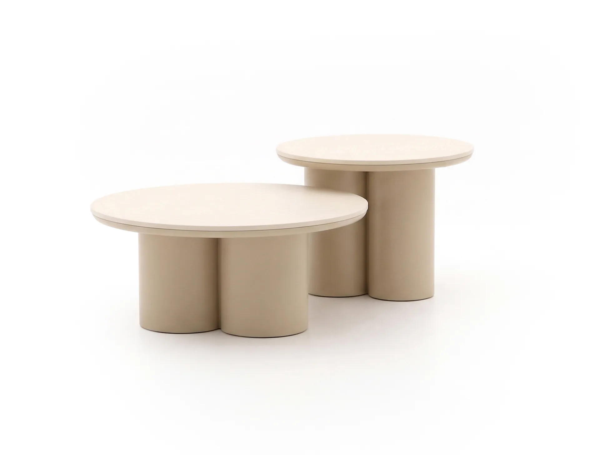 Apple Bee Tonga bijzet tuintafelset ø 80cm (h: 36cm)/ø 60cm (h: 44cm)