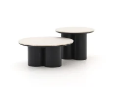 Apple Bee Tonga bijzet tuintafelset ø 80cm (h: 36cm)/ø 60cm (h: 44cm)
