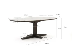 Apple Bee Zanzibar Deens Ovaal dining tuintafel 220x110x77cm