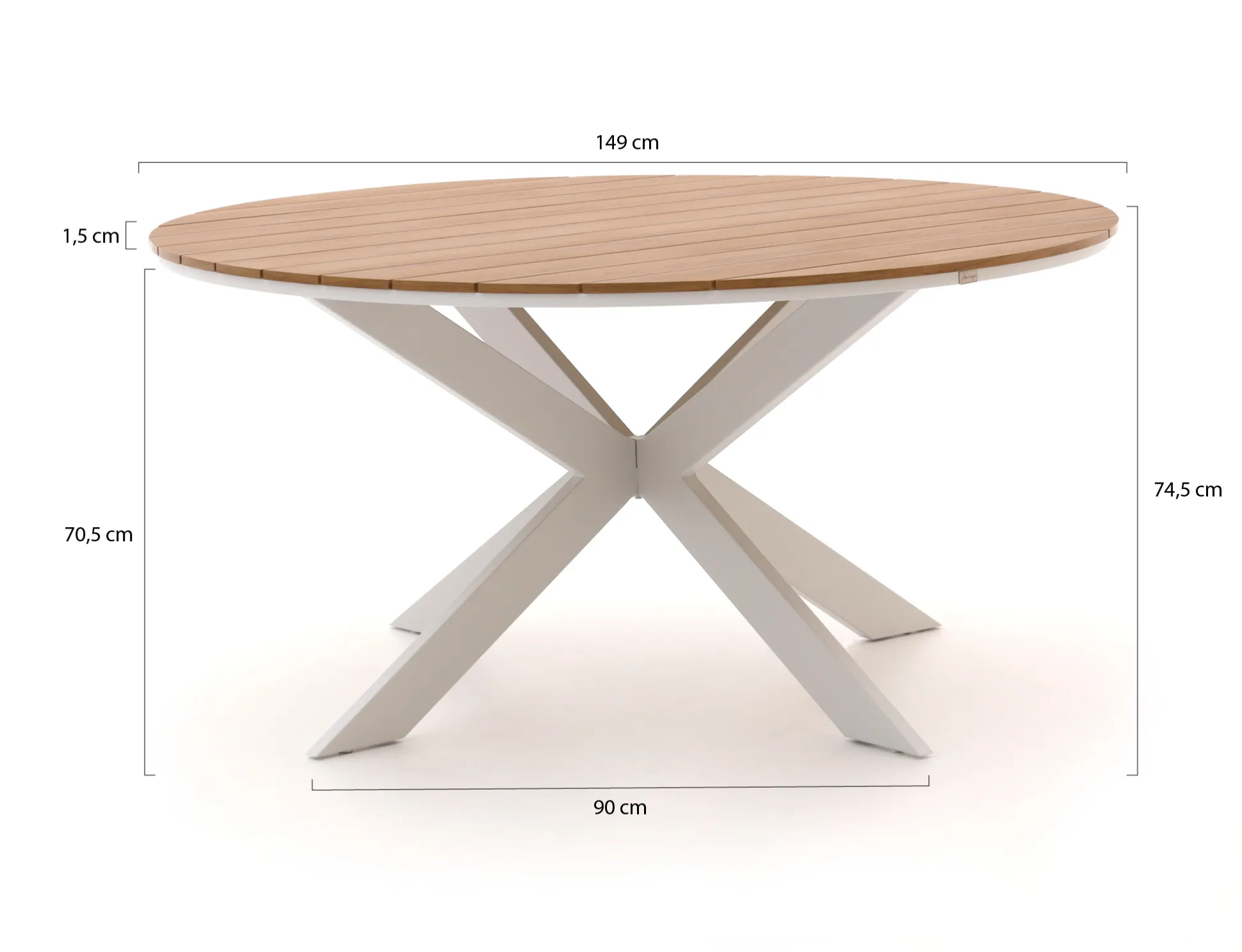 Bellagio Avenza/Fidenza ø149cm dining tuinset 6-delig verstelbaar
