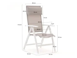 Bellagio Avenza/Fidenza 160cm dining tuinset 5-delig verstelbaar