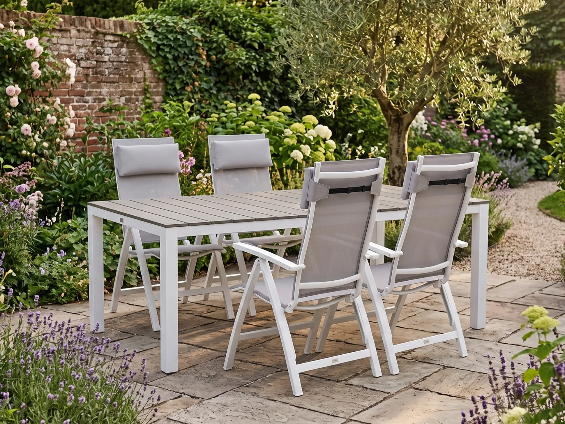 Bellagio Avenza/Fidenza 183cm dining tuinset 5-delig verstelbaar