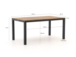 Bellagio Avio/Fidenza 160cm dining tuinset 5-delig stapelbaar