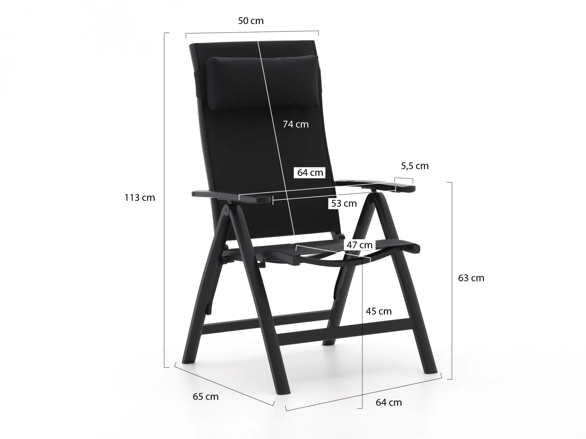 Bellagio Avio/Fidenza 160cm dining tuinset 5-delig verstelbaar