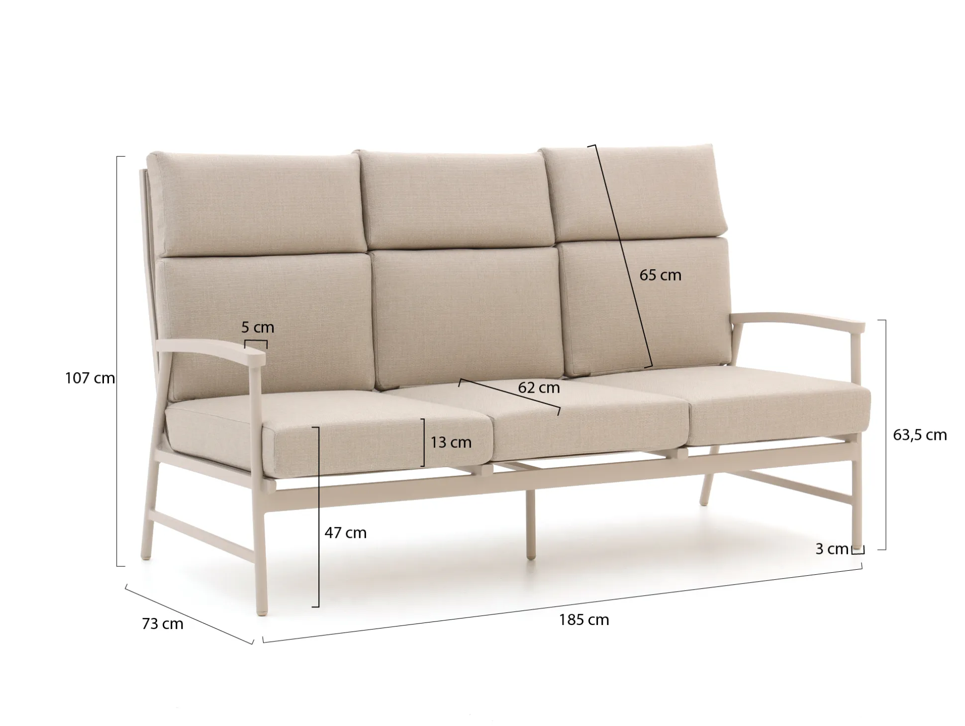 Bellagio Bondeno lounge tuinbank 3-zits 188cm