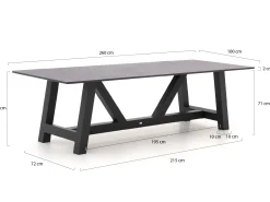 Bellagio Bresimo dining tuintafel 260x100cm