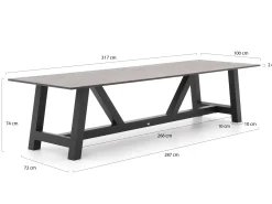 Bellagio Bresimo dining tuintafel 317x100cm