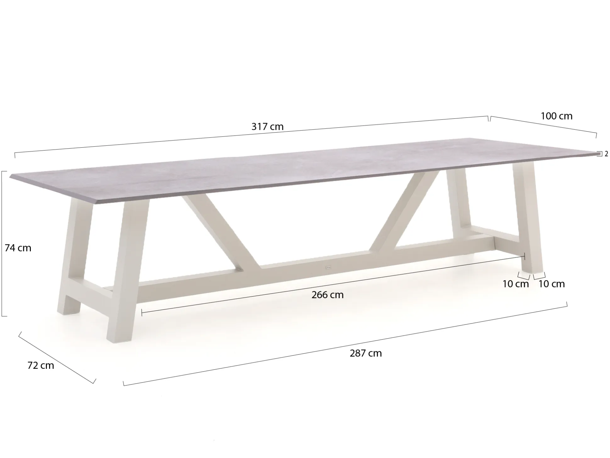 Bellagio Bresimo dining tuintafel 317x100cm