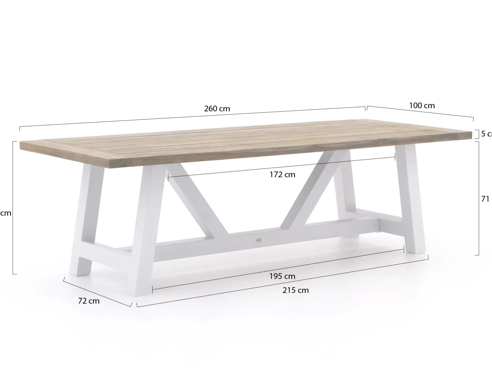 Bellagio Bresimo dining tuintafel 260x100cm
