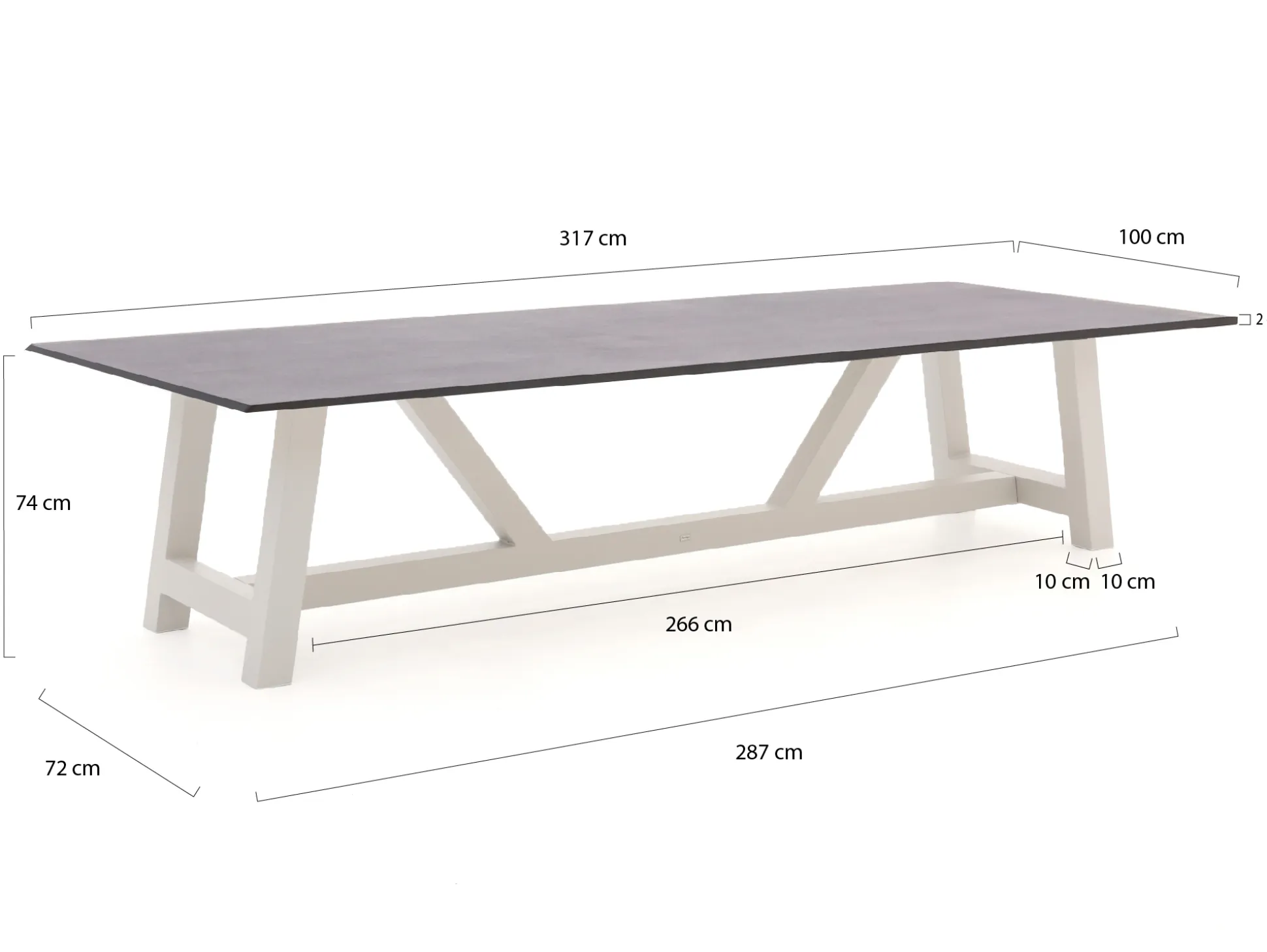 Bellagio Bresimo dining tuintafel 317x100cm