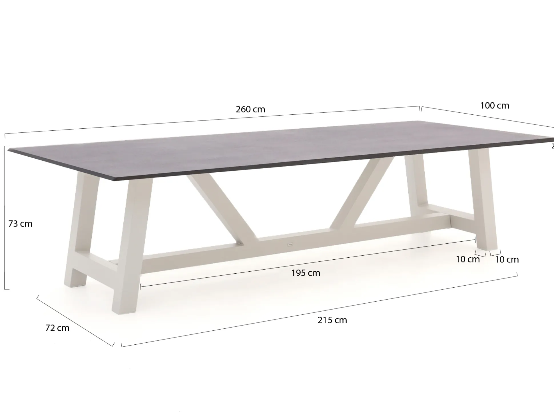 Bellagio Bresimo dining tuintafel 260x100cm