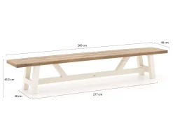 Bellagio Bresimo picknickbank 260x40x45,5cm