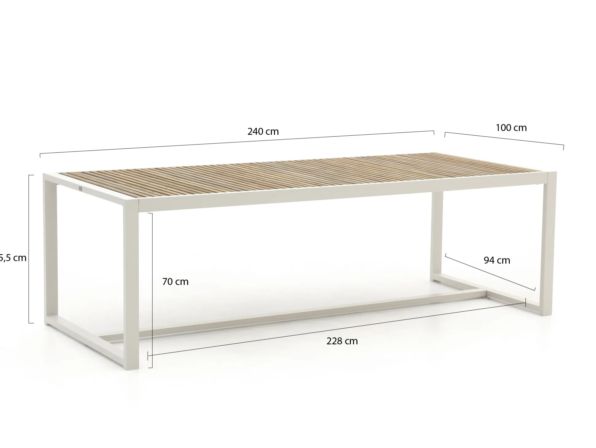 Bellagio Cadora dining tuintafel 240x100x75cm