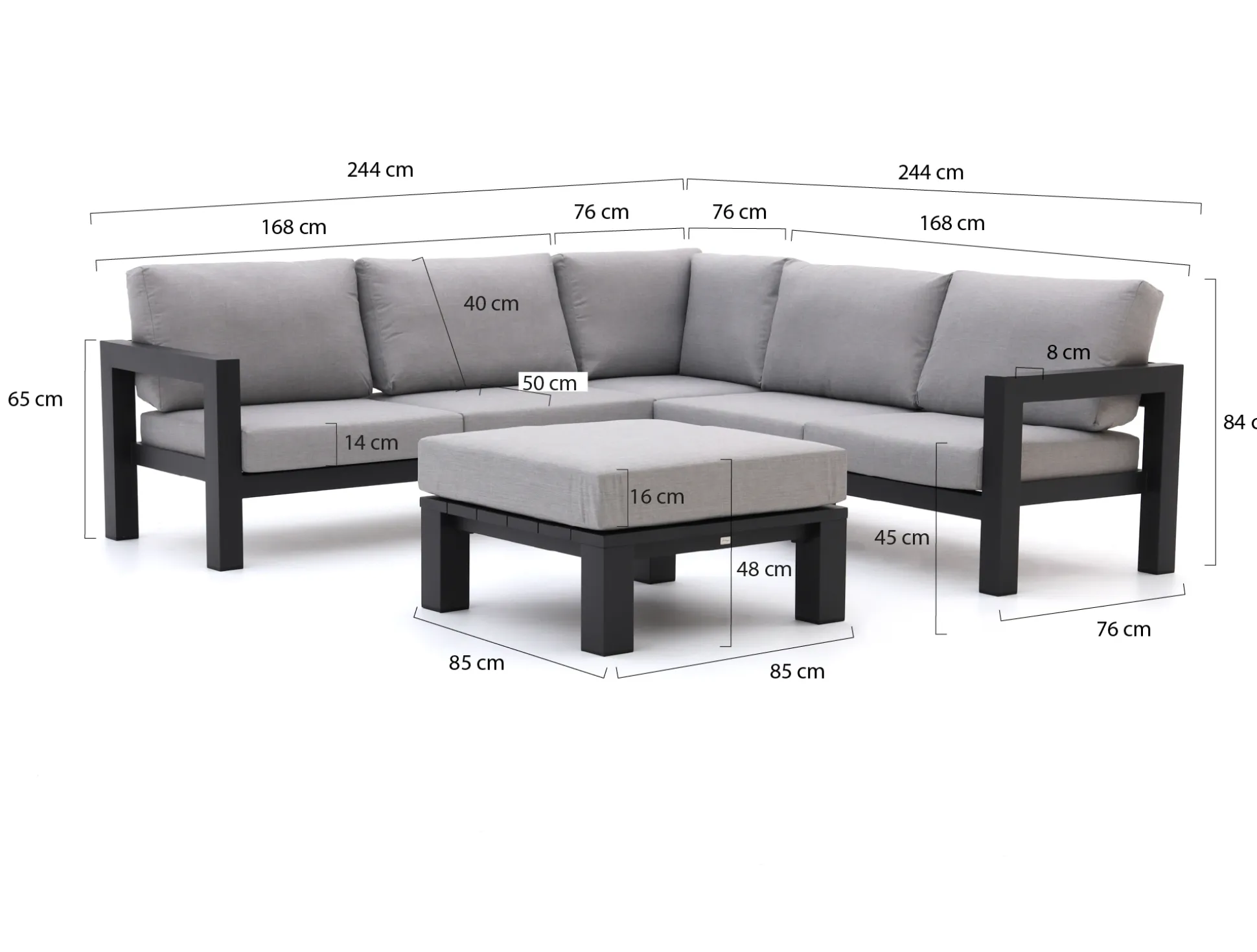 Bellagio Campazzo hoek loungeset 4-delig 5-zits
