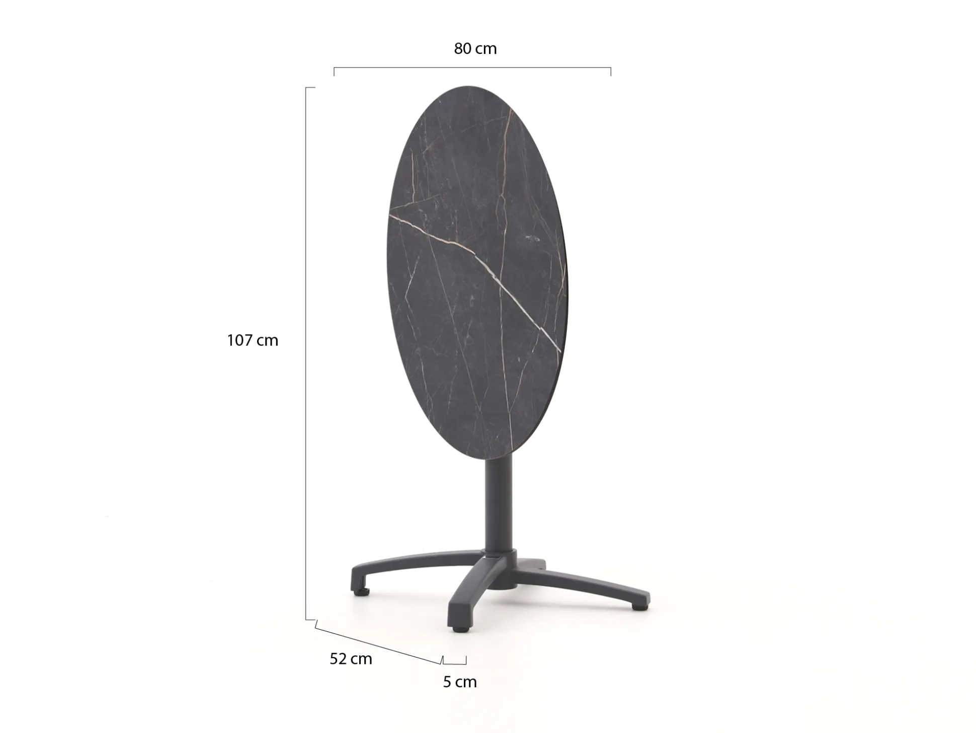 Bellagio Canzo klaptafel ø80cm (h:73cm)