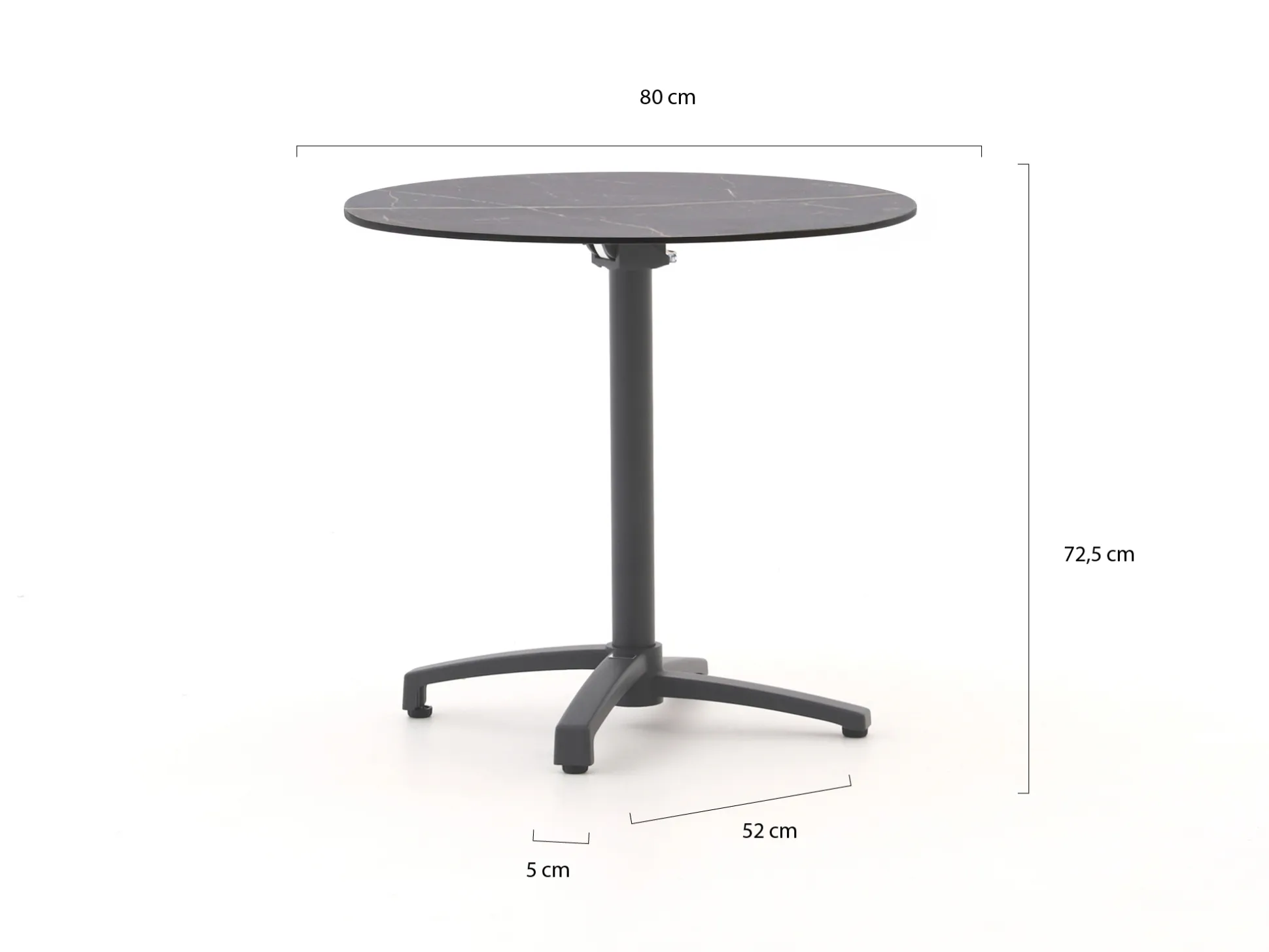 Bellagio Canzo klaptafel ø80cm (h:73cm)
