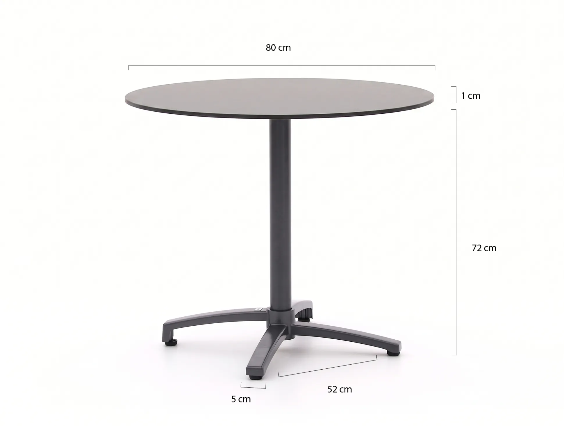 Bellagio Canzo klaptafel ø80cm (h:73cm)