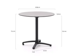 Bellagio Canzo klaptafel ø 80cm (h:73cm)