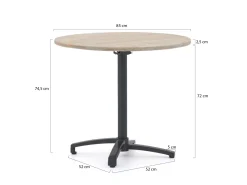 Bellagio Canzo klaptafel ø 85cm (h:75cm)