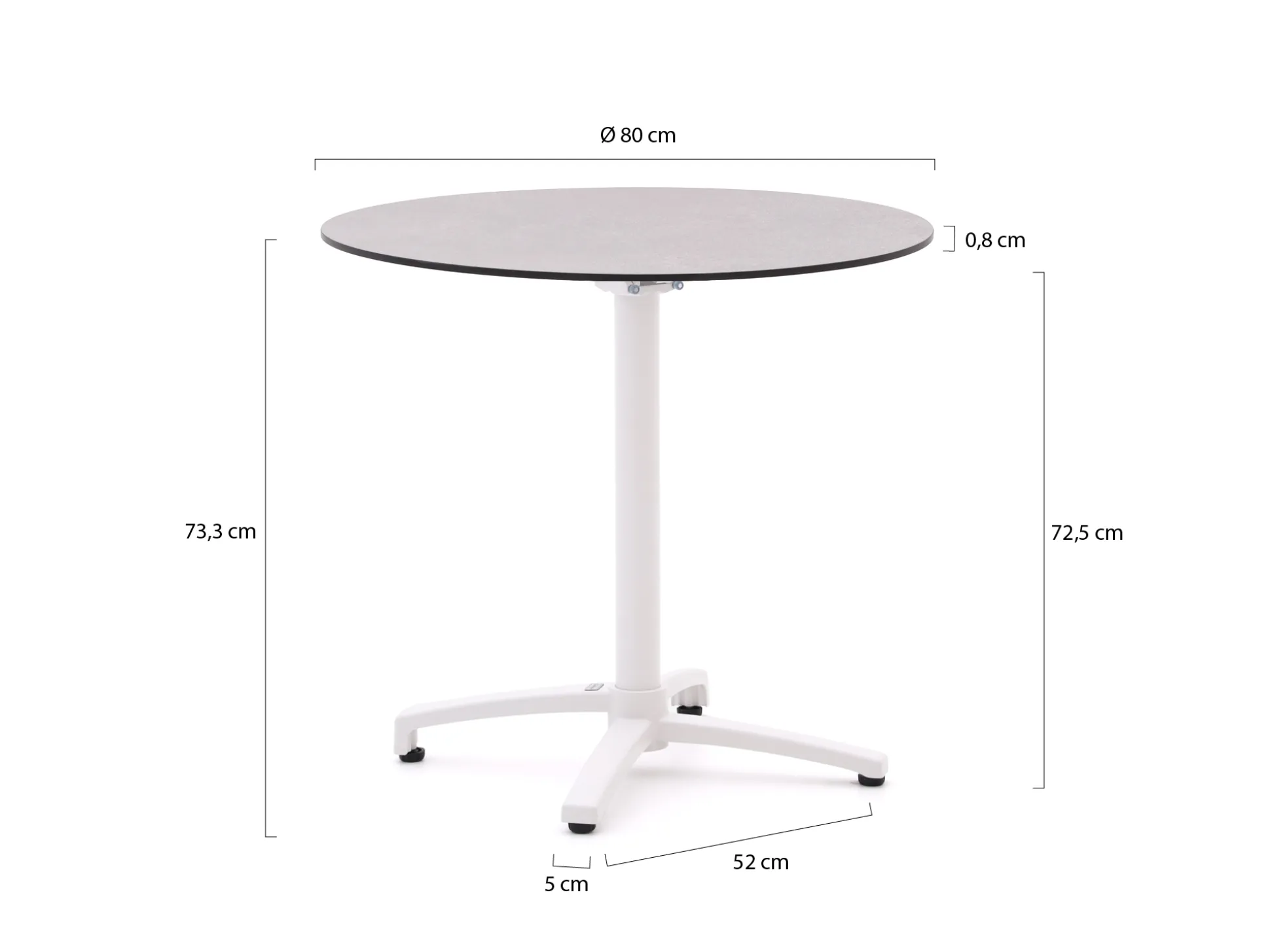 Bellagio Canzo klaptafel ø 80cm (h:73cm)