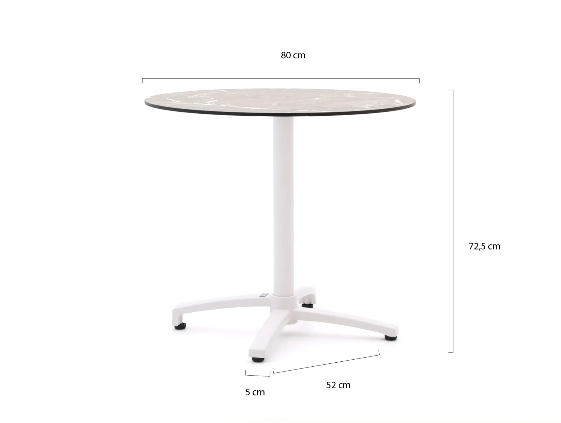 Bellagio Canzo klaptafel ø80cm (h:73cm)