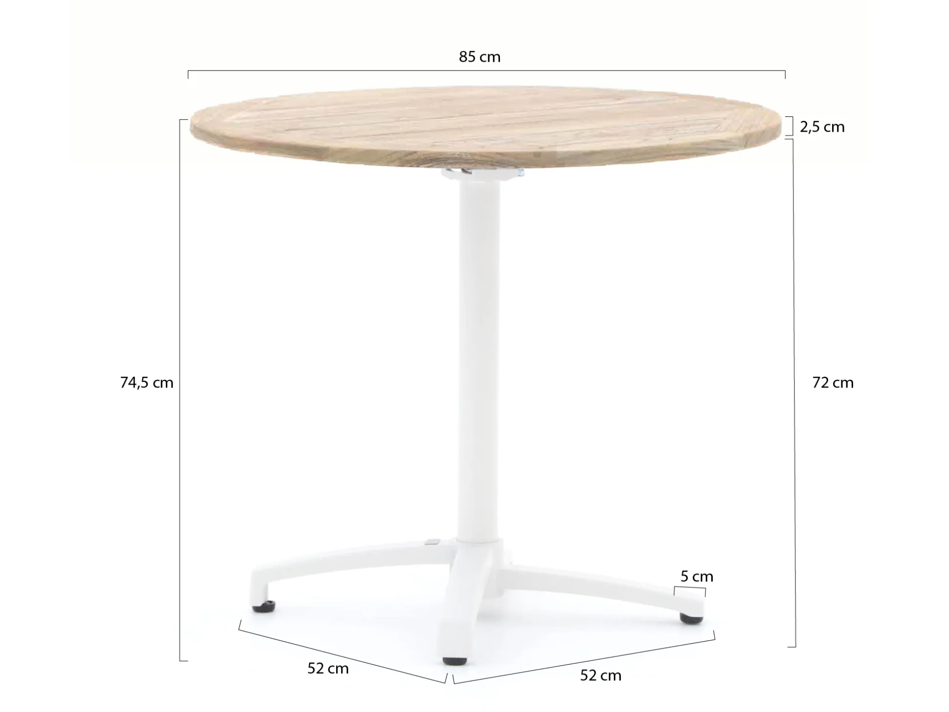 Bellagio Canzo klaptafel ø 85cm (h:75cm)