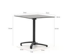 Bellagio Canzo klaptafel 70x70x73cm