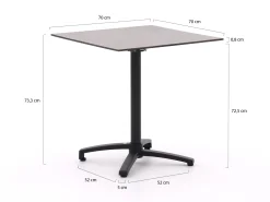 Bellagio Canzo klaptafel 70x70x73cm