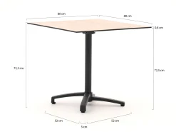 Bellagio Canzo klaptafel 80x80x73cm