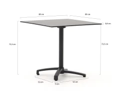 Bellagio Canzo klaptafel 80x80x73cm