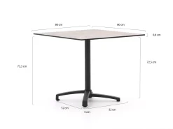 Bellagio Canzo klaptafel 80x80x73cm