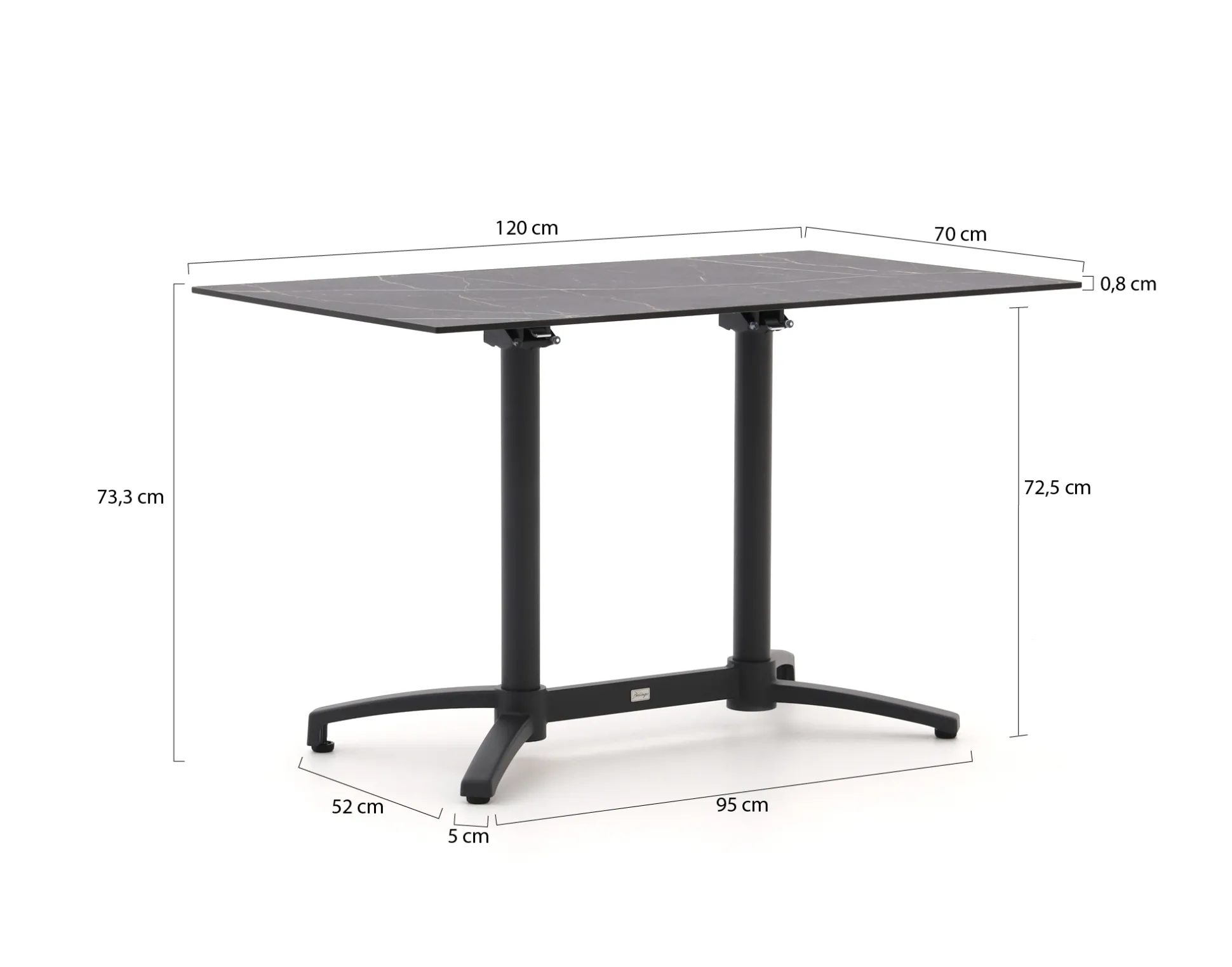 Bellagio Canzo klaptafel 120x70x73cm
