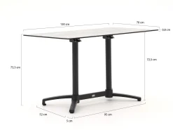 Bellagio Canzo klaptafel 120x70x73cm
