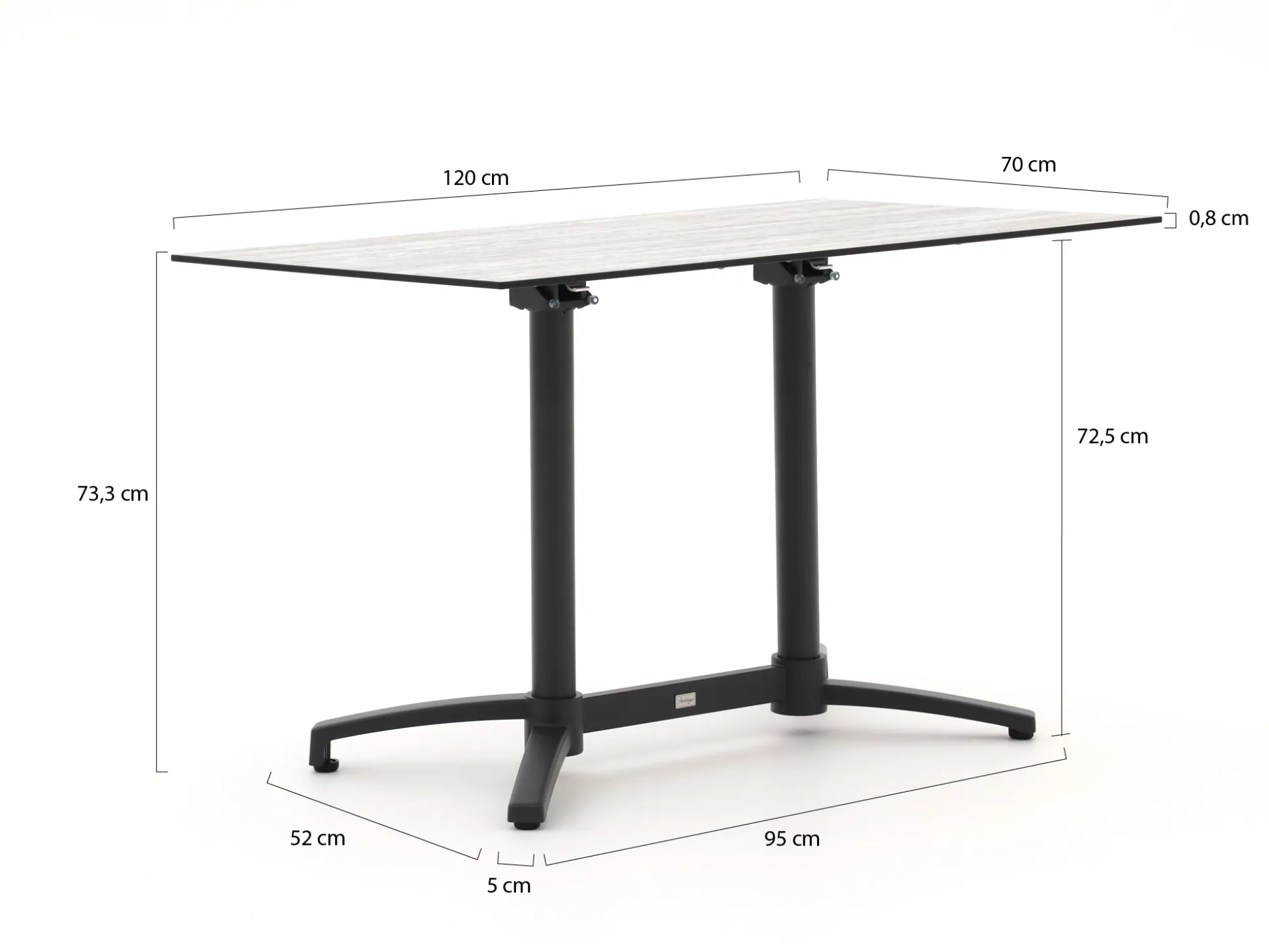 Bellagio Canzo klaptafel 120x70x73cm