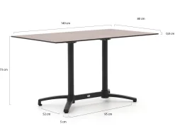 Bellagio Canzo klaptafel 140x80x73cm