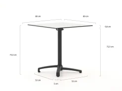 Bellagio Canzo klaptafel 80x80x73cm