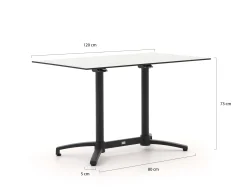 Bellagio Canzo klaptafel 140x80x73cm